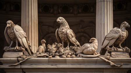 Sacred animals in a Roman temple symbols of protectionの素材