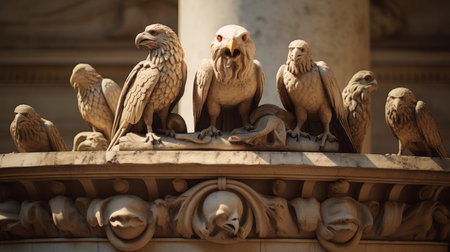 Sacred animals in a Roman temple symbols of protectionの素材