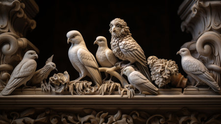 Sacred animals in a Roman temple symbols of protectionの素材