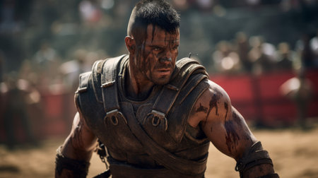 Gladiator trains for the Roman Circus Gamesの素材