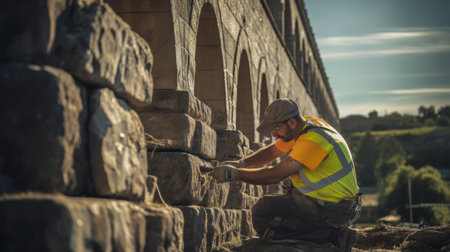 Roman aqueduct's maintenance team dedicates to upkeepの素材