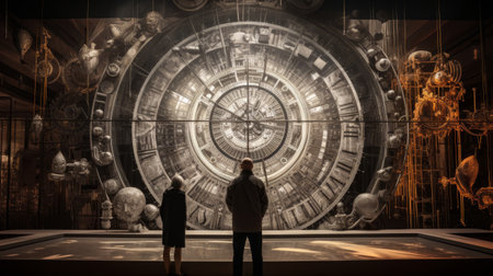 Contemplating interplay of past present futureの素材