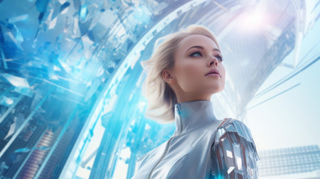 Pioneering Woman in Futurism female futurist designing sustainable urban landscapesの素材