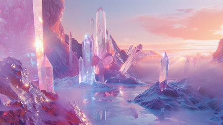 Abstract formations with ambient glow backgroundの素材