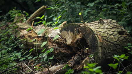 Decaying logs home to woodland creatures backgroundの素材