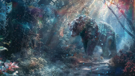 Dreamlike visions of mythical creatures roam forest presence felt wallpaperの素材