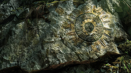 Symbols etched into landscape hinting at deeper connection wallpaperの素材