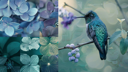 Peaceful blues purples greens wallpaperの素材