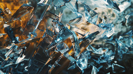 Translucent abstract shapes resemble shattered glass fragments wallpaperの素材
