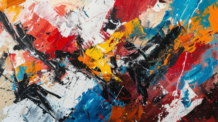 Vibrant abstract artwork with bold strokesの素材