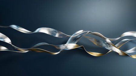 Delicate tendrils against midnight blue background backdropの素材