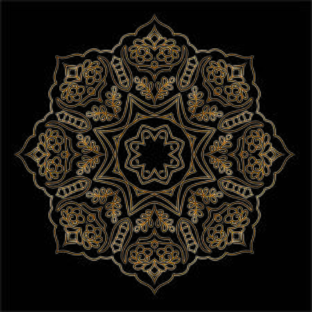 Premium Gold Mandala Vector Art Pattern Designのイラスト素材