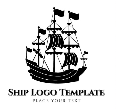 ship silhouette - vector logo templateのイラスト素材