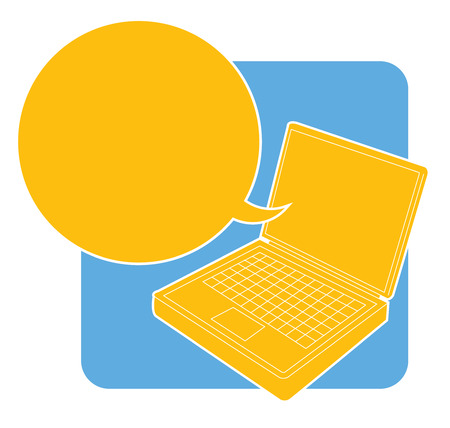 Laptop vector icon in orange and yellow colorのイラスト素材