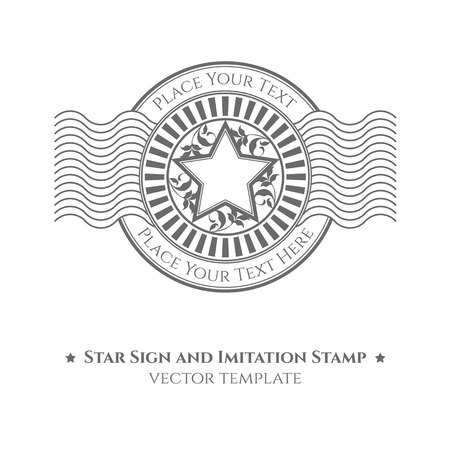 Star round sign and imitation stamp のイラスト素材