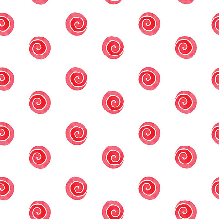 Seamless vector background of red watercolor roseのイラスト素材