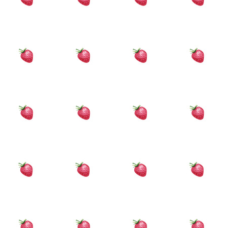 Seamless pattern of red strawberries - watercolor vectorのイラスト素材