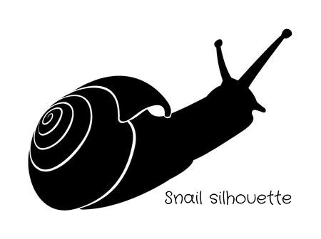 black silhouette snails with shellのイラスト素材