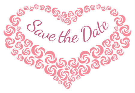 Heart of roses - plant and flowers frame for text postcards and invitationsのイラスト素材