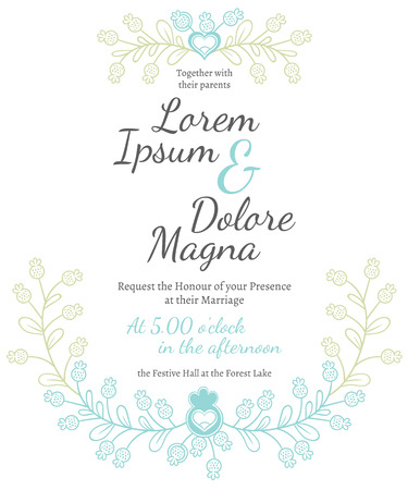 Invitation wedding card vector template - for invitations, flyers, postcards, cards and so onのイラスト素材