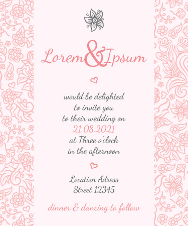 Invitation wedding card vector template - for invitations, flyers, postcards, cards and so onのイラスト素材