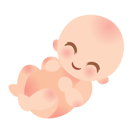 Cartoon happy child - vector illustartion for baby showerのイラスト素材