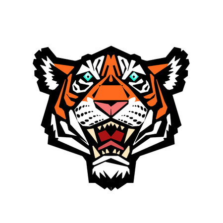 Tiger head. Vector illustration of a tiger head.のイラスト素材