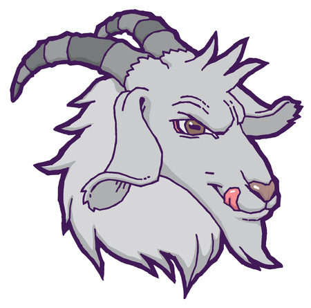 Drawn vector goat - hand drawing illustrationのイラスト素材