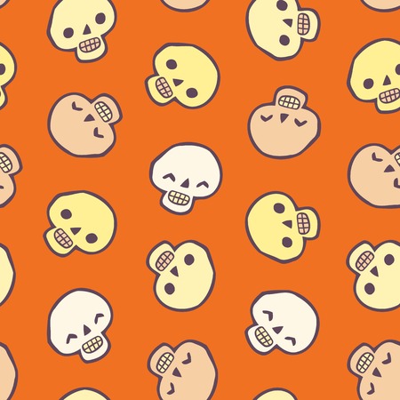 Halloween skull seamless vector background. You can use it for package design, invitations, flyers, textile, postcards, cards and so on.のイラスト素材
