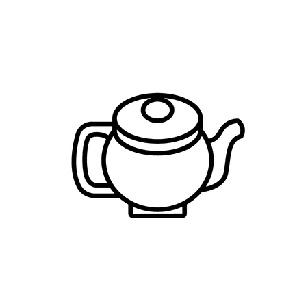 line drawing teapot  on white background  - vector kitchenware illustartionのイラスト素材