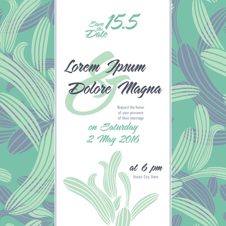 Invitation card with soft grass design vector template. You can use it for invitations, flyers, postcards, cards and so on.のイラスト素材