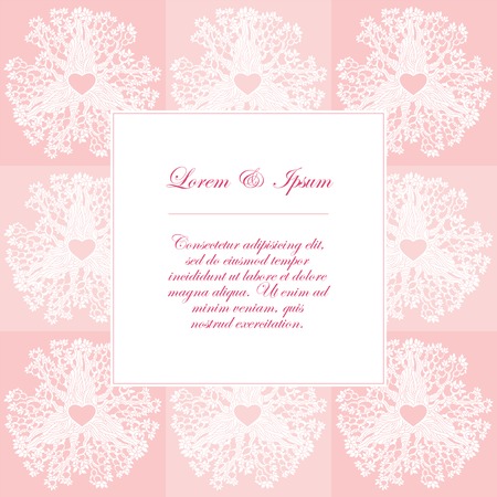 Vector template of wedding invitation cards with floral elements. You can design invitation cards, notebook cover, fabric and so on. Love theme design.のイラスト素材