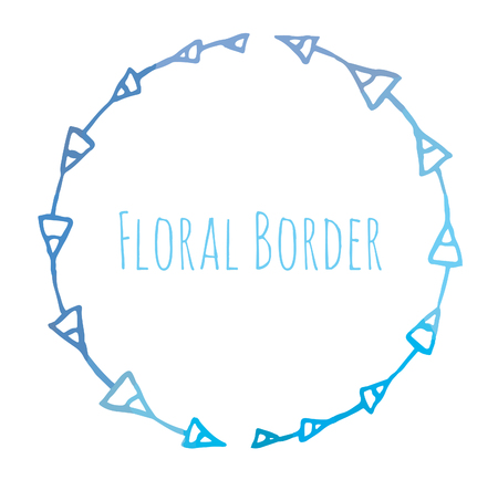 Watercolor frame of twigs leaves and berries vectorのイラスト素材