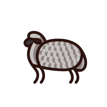 Black and white drawing of sheep - for stylized icon or sign templateのイラスト素材
