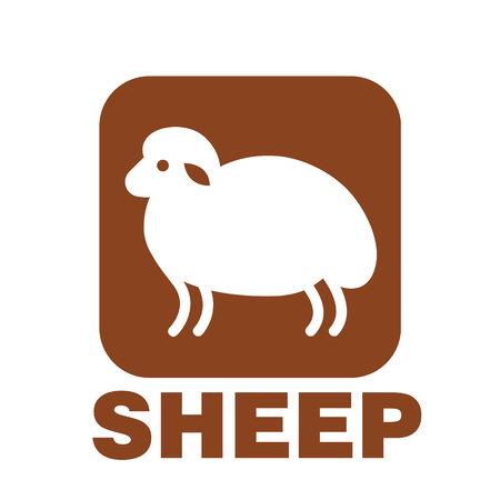 Color sheep stylized icon or sign templateのイラスト素材