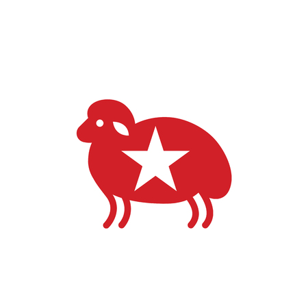 Color sheep stylized icon or sign templateのイラスト素材