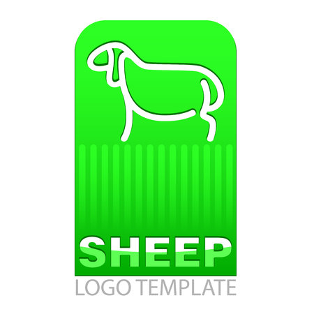 Color stylized drawing of sheep - for icon or sign templateのイラスト素材
