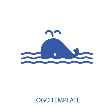 Linear stylized drawing of whale - for icon or sign templateのイラスト素材