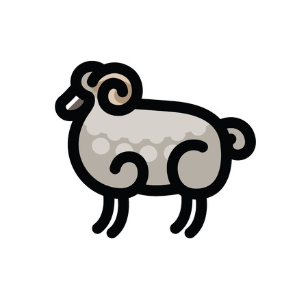 Linear stylized drawing of ram - for icon or sign templateのイラスト素材