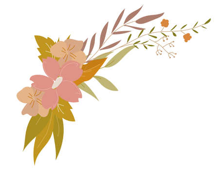 autumn floral borderのイラスト素材