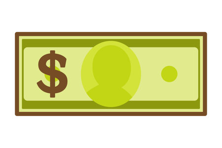 This is an illustration of an American dollar bill. A simple and cute illustration for student teaching materials.のイラスト素材