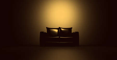Sofa is in an empty light room. 3d render interior background. 3d rendering illustrationの写真素材