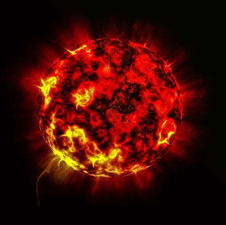 Planet explosion in space, plasma ballの写真素材
