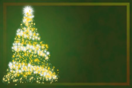 Abstract Christmas tree on green background - Christmas business card の写真素材