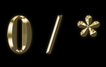 Exclusive collection font from brushed gold - 0 / *の写真素材