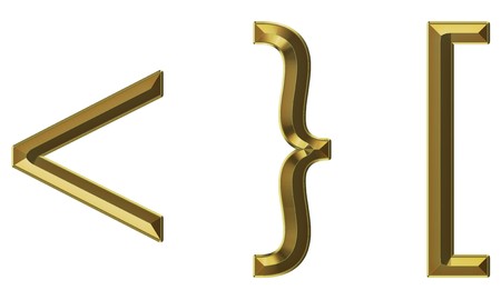 Font from brushed gold with ruby on white backgroundの写真素材