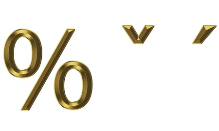 Font from brushed gold with ruby on white backgroundの写真素材