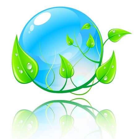 Vector illustration green and blue environment concept.の写真素材