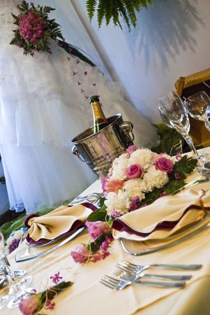 Beautiful wedding table の写真素材