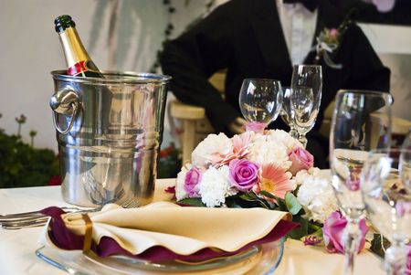 Beautiful wedding table の写真素材